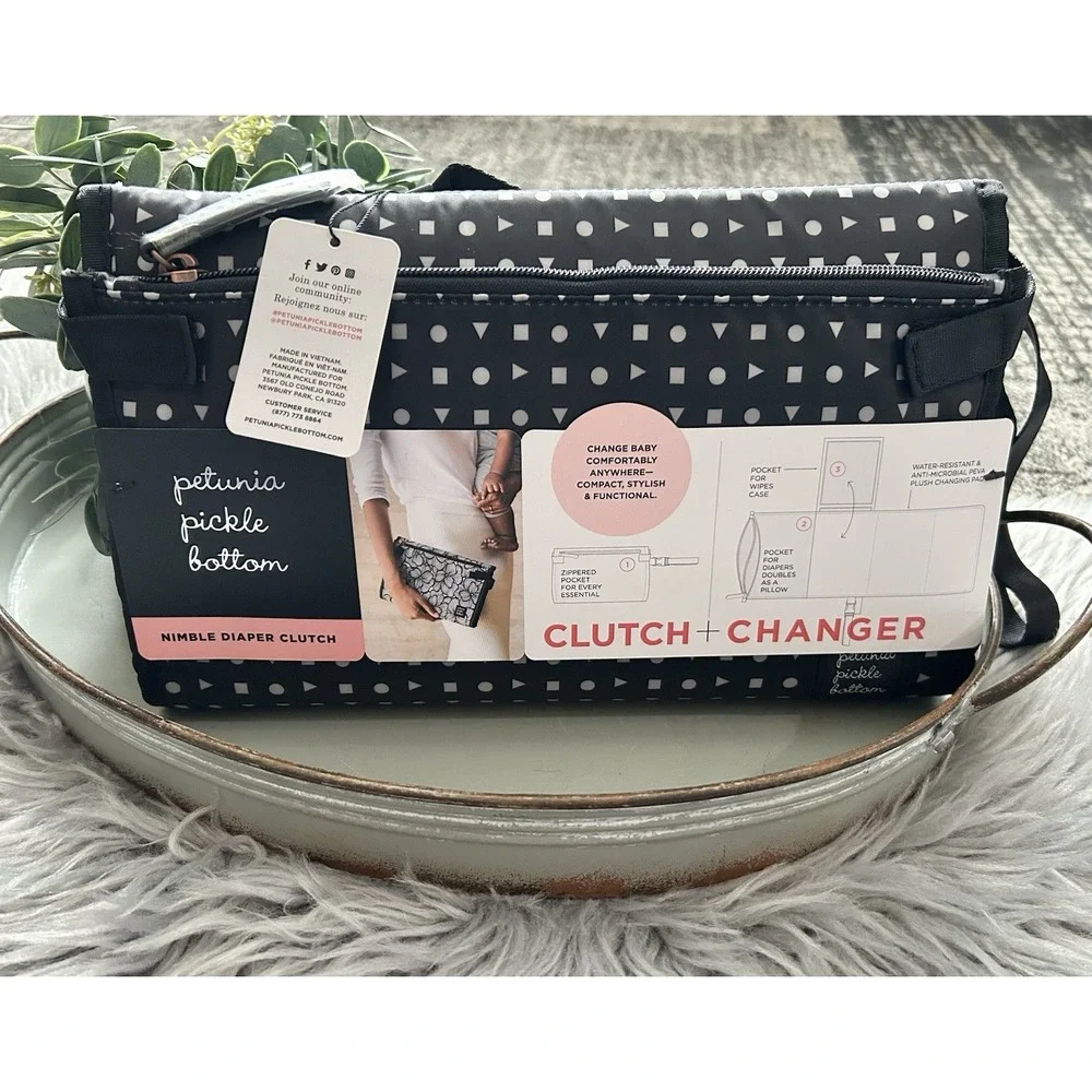 Petunia Pickle Bottom Black‎ Nimble Diaper Clutch/Paci Holder Bundle Neo Geo $85